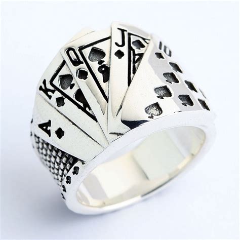 poker ring silver